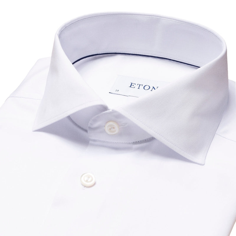 White Signature Twill Shirt - Spread Collar - Eton Shirts