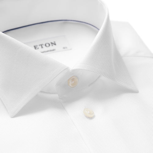 White Textured Twill Shirt - Eton Shirts