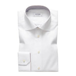 White Twill Shirt – Striped Details - Eton Shirts