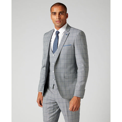 Windowpane Check Wool Houndstooth Suit - Remus Uomo