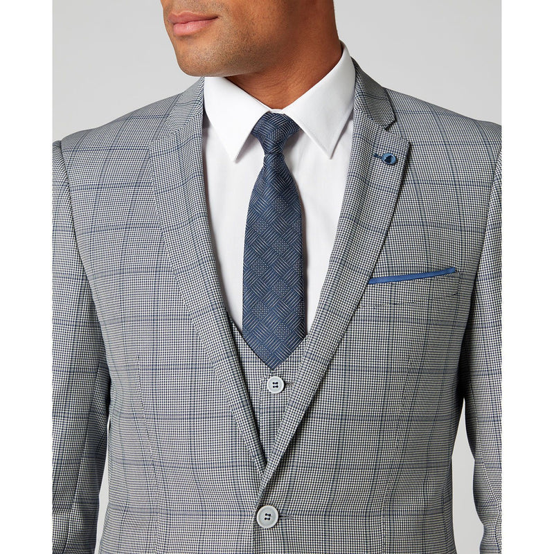 Windowpane Check Wool Houndstooth Suit - Remus Uomo