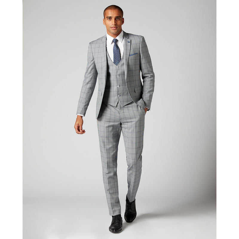 Windowpane Check Wool Houndstooth Suit - Remus Uomo